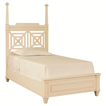 Full Size Poster Bed with Panel Footboard and Headboard Cut-Outs